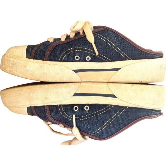 Vintage Nike Denim Sneakers With Cream Laces & Brown Trim - Casual Retro Style 9 - Picture 6 of 12